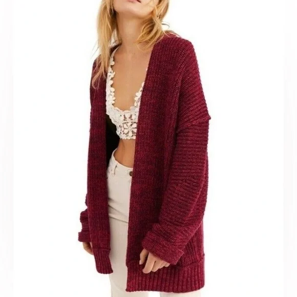 Free People High Hopes Open Front Cardigan Sweater - Picture 2 of 8